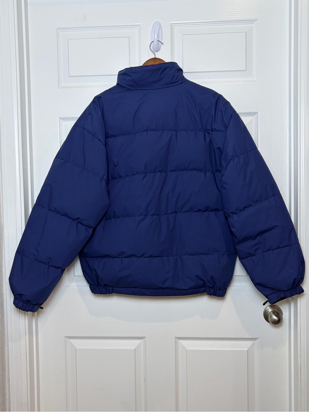 Triple F.A.T Goose Y2K 90s Navy Puffer Jacket with Red Lining | Size L - Picture 4 of 14